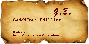 Gadányi Bálint névjegykártya