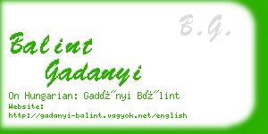 balint gadanyi business card